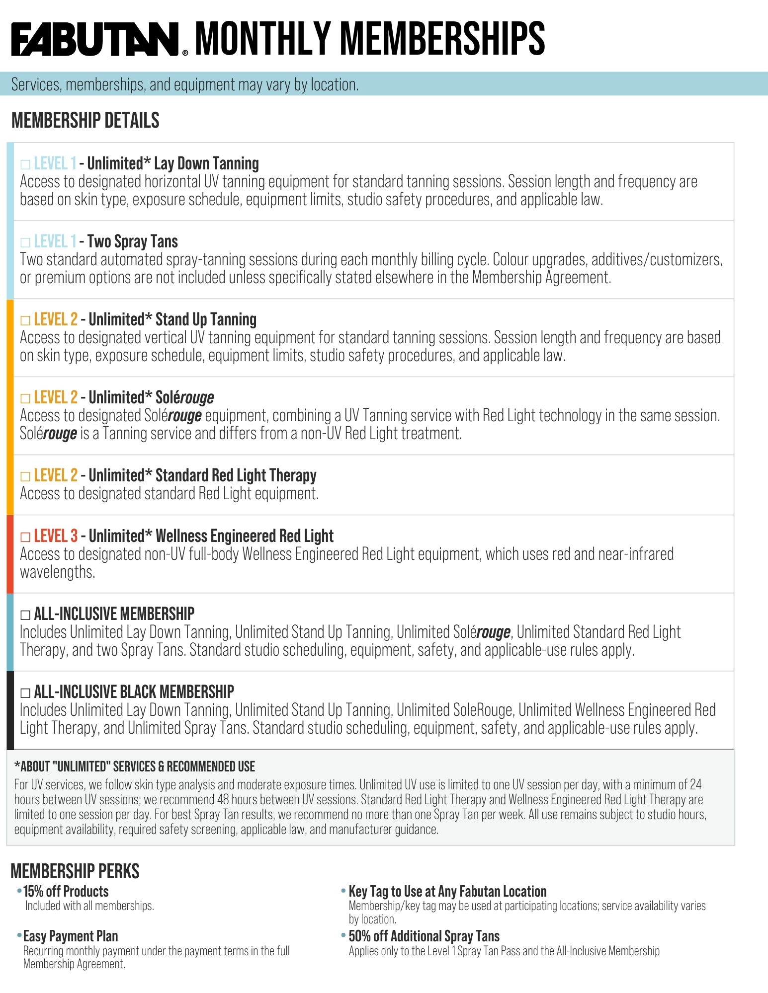 Membership Descriptions